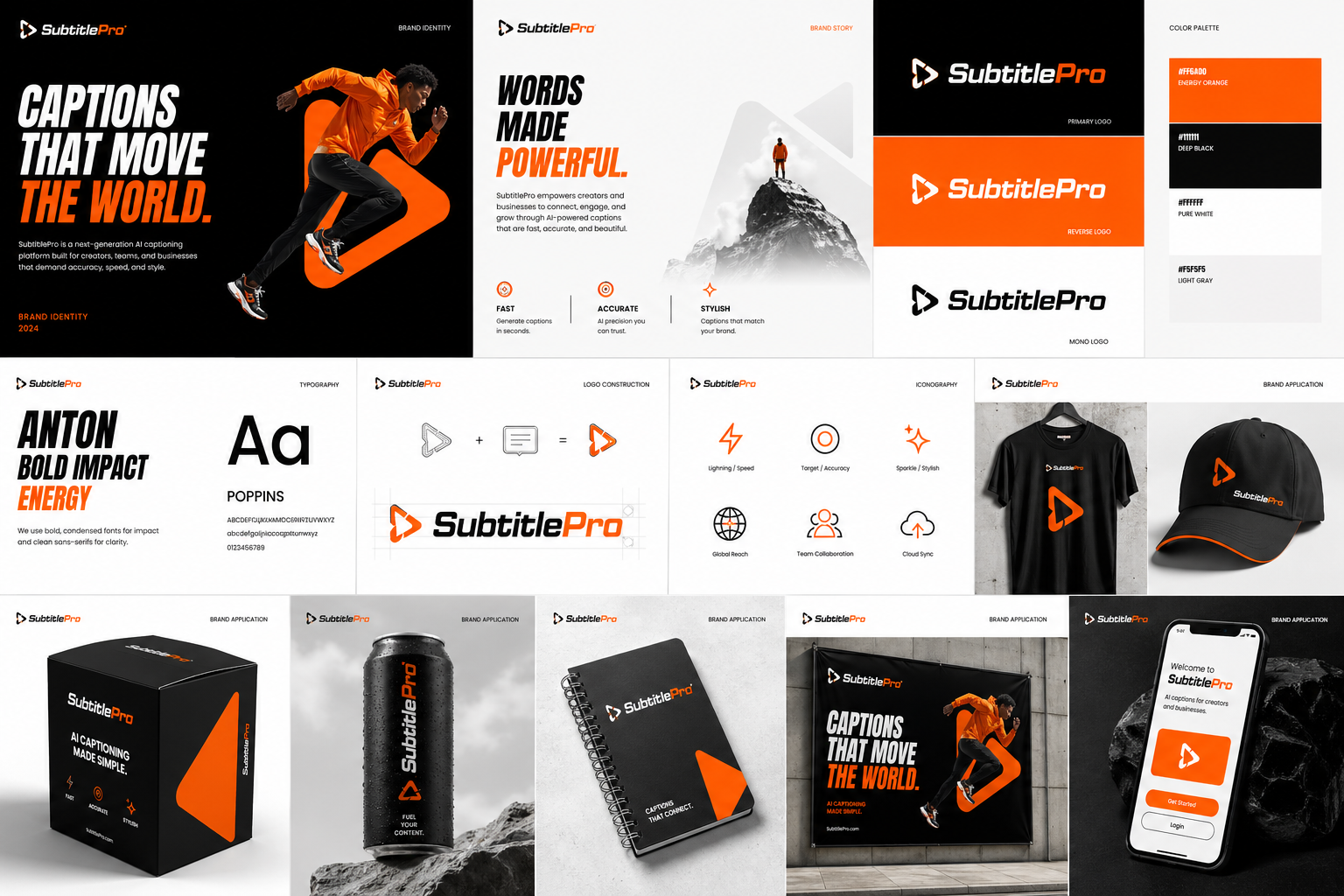 SubtitlePro — brand identity system